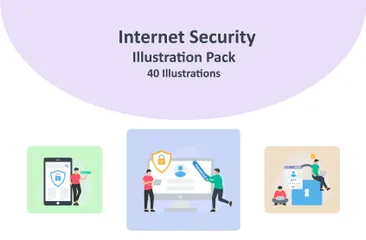 Internet sicherheit Illustrationspack