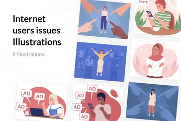 Internet Users Issues Illustration Pack