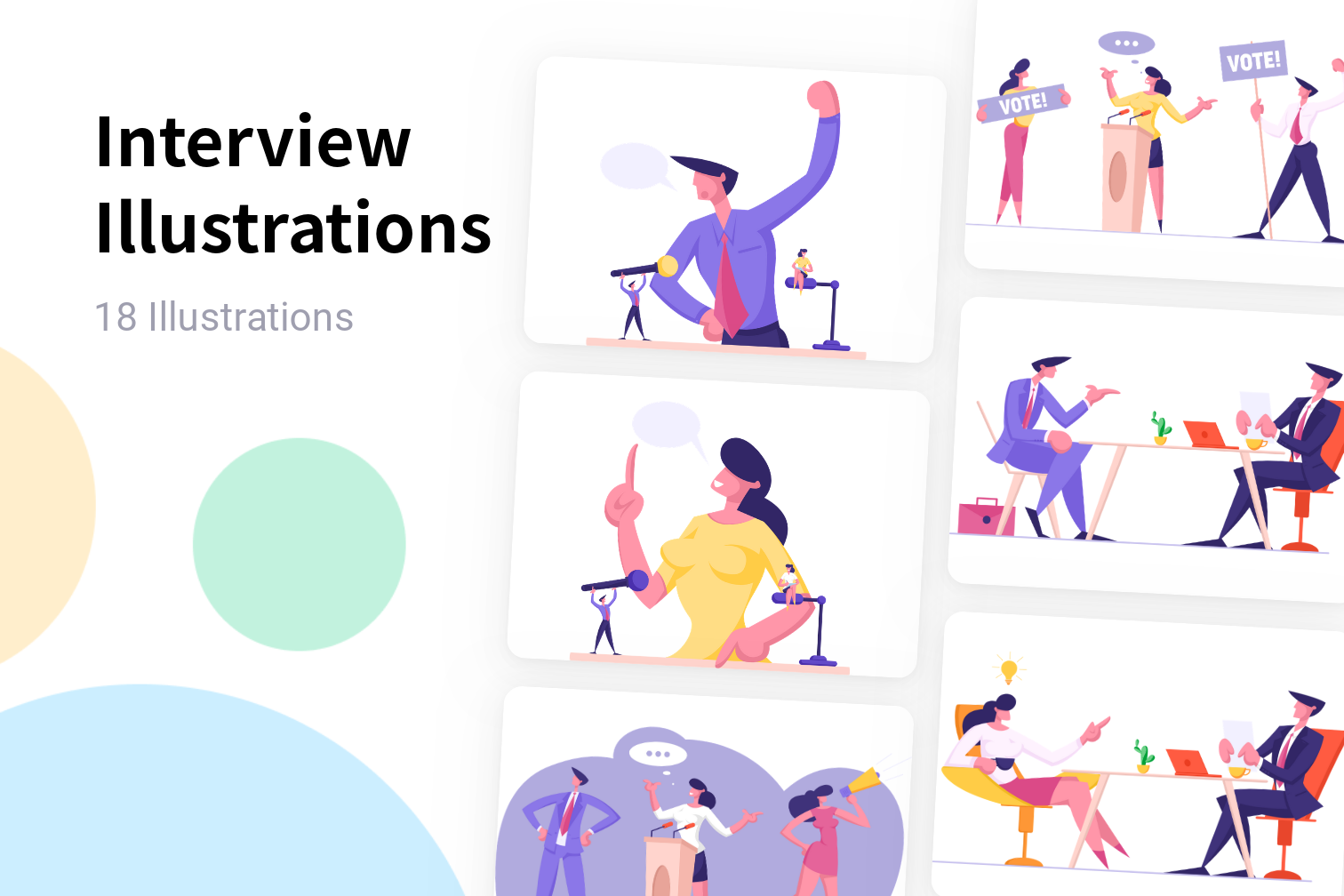 Premium Interview Illustration pack from Business Illustrations