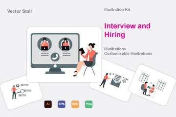 Interview And Hiring Illustration Pack