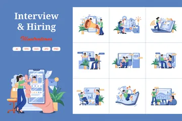 Interview & Hiring Illustration Pack