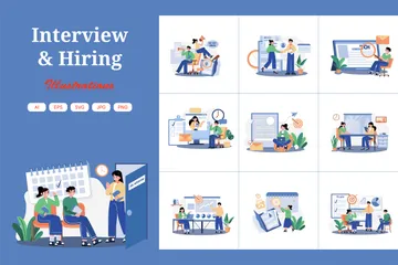 Interview & Hiring Illustration Pack