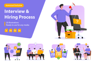 Interview & Hiring Process Illustration Pack
