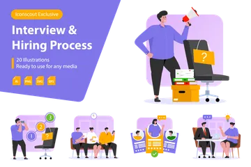 Interview & Hiring Process Illustration Pack