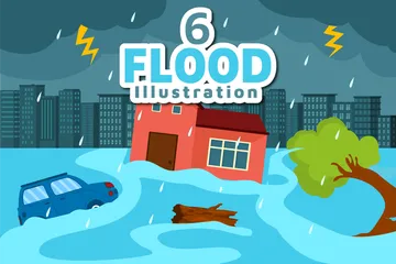 Inundaciones Paquete de Ilustraciones