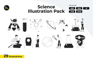 Inventions des scientifiques Illustration Pack