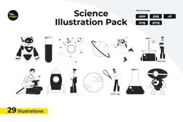 Inventions Of Scientists Illustration Pack