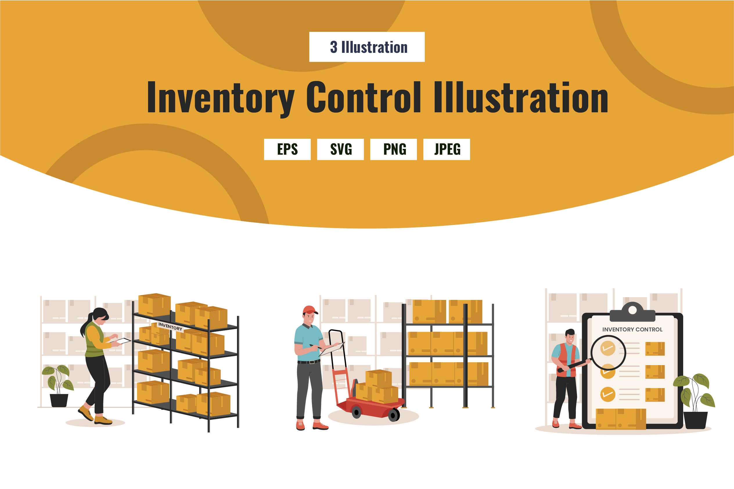 Inventory Management Illustration Pack - 3 Free Download E-commerce ...