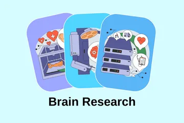 Investigación del cerebro Paquete de Ilustraciones