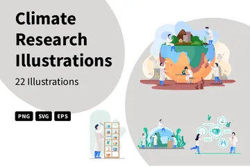 Investigación climática Illustration Pack