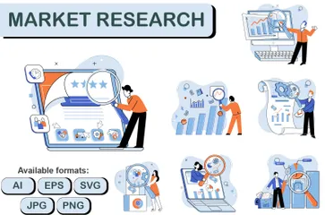 Investigación de mercado Paquete de Ilustraciones