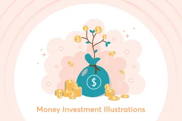 Investimento em dinheiro Pacote de Ilustrações