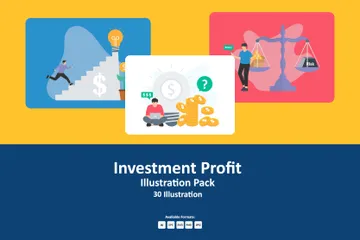 Lucro do investimento Pacote de Ilustrações