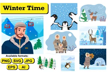 Horario de invierno Paquete de Ilustraciones