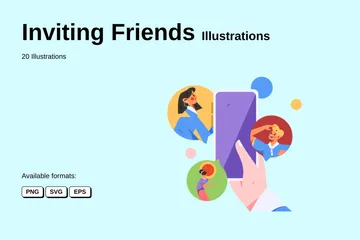 Inviting Friends Illustration Pack