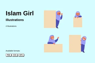 Islam Girl Illustration Pack