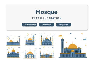 イスラム教のモスク イラストパック