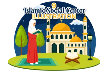Islamic Social Center Illustration Pack