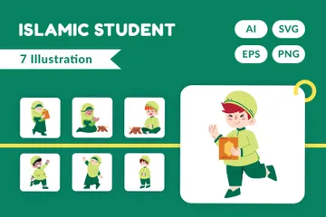 Islamic Student Illustration Pack