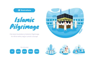 Islamische Pilgerfahrt Illustrationspack