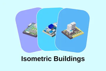 アイソメトリック建物 イラストパック