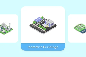 アイソメトリック建物 イラストパック