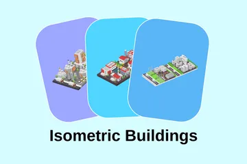 アイソメトリック建物 イラストパック