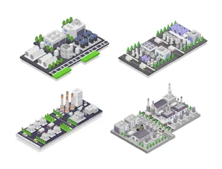 Isometric Buildings Illustration Pack