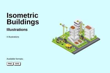 Isometric Buildings Illustration Pack