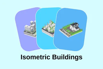 Isometric Buildings Illustration Pack