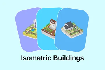 Isometric Buildings Illustration Pack