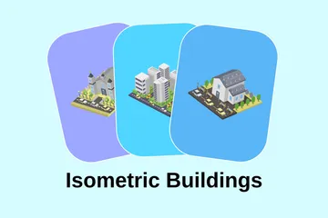 Isometric Buildings Illustration Pack