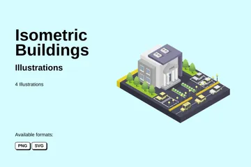 Isometric Buildings Illustration Pack