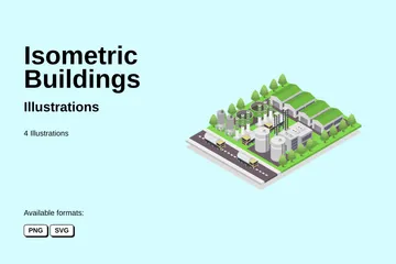 Isometric Buildings Illustration Pack