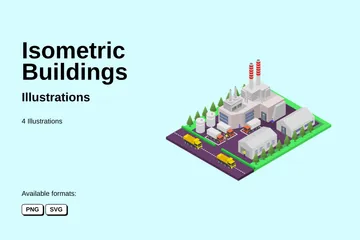 Isometric Buildings Illustration Pack