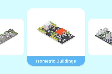 Isometric Buildings Illustration Pack