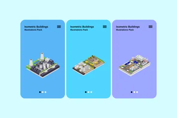 Isometric Buildings Illustration Pack