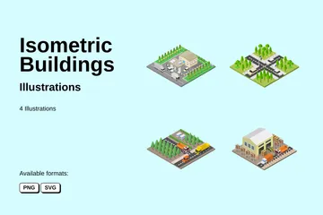 Isometric Buildings Illustration Pack