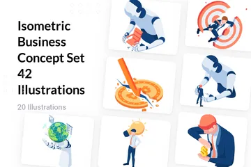 Isometric Business Concept Set 42 Illustration Pack
