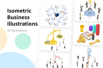 Isometric Business Illustration Pack