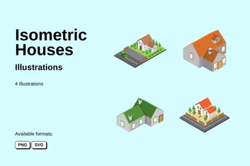 Isometric Houses Illustration Pack