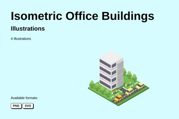 Isometric Office Buildings Illustration Pack