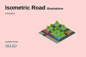Isometric Road Illustration Pack