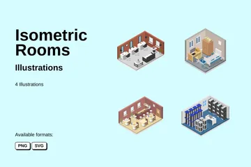 Isometric Rooms Illustration Pack