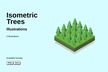 Isometric Trees Illustration Pack