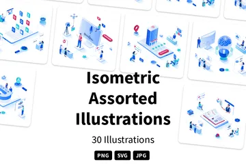 Assortimento isometrico Illustration Pack