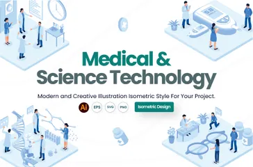Isométrique de la technologie médicale et scientifique Pack d'Illustrations