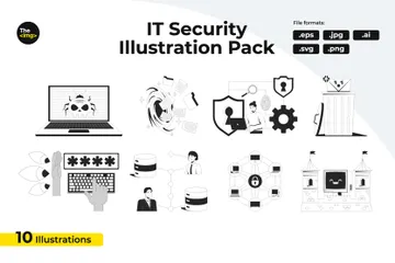 IT Security Data Protection Illustration Pack