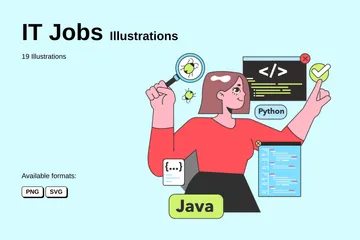 Empleos de TI Paquete de Ilustraciones