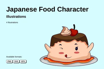 日本の食べ物キャラクター イラストパック